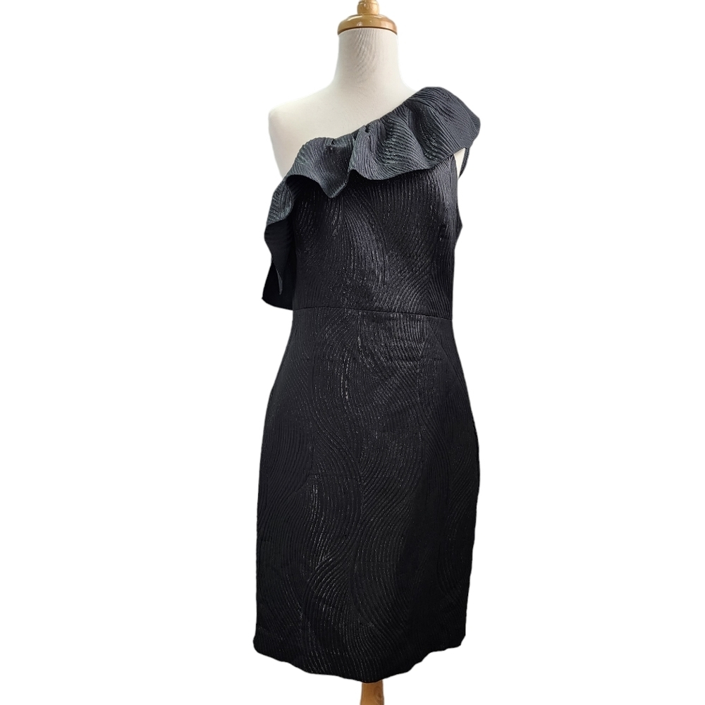 H Halston One Shoulder Cocktail Dress 8